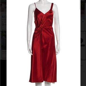 T by Alexander Wang Red V-Neck Dress